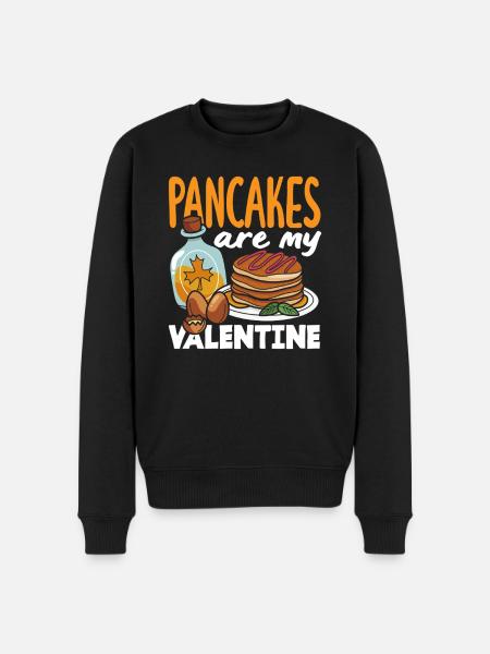 Pancakes are my Valentine's Day - Men's Premium Organic Jumper - black