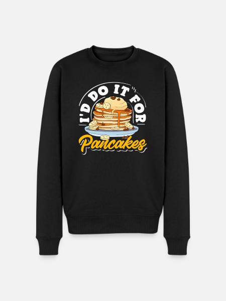 Pannenkoeken Ik zou alles doen voor pannenkoeken - Mannen Premium Bio sweater - zwart