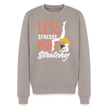 Pilates : moins de stress, plus de flexibilité - Pull Premium bio Homme - taupe - Devant - Nico (187cm)