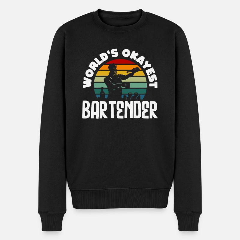 Weltbester Okayester Barkeeper Design - Männer Premium Bio Pullover - Schwarz