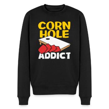 Cornhole Player Seeks Expert - Men's Premium Organic Jumper - black - Front - Nico (187cm)