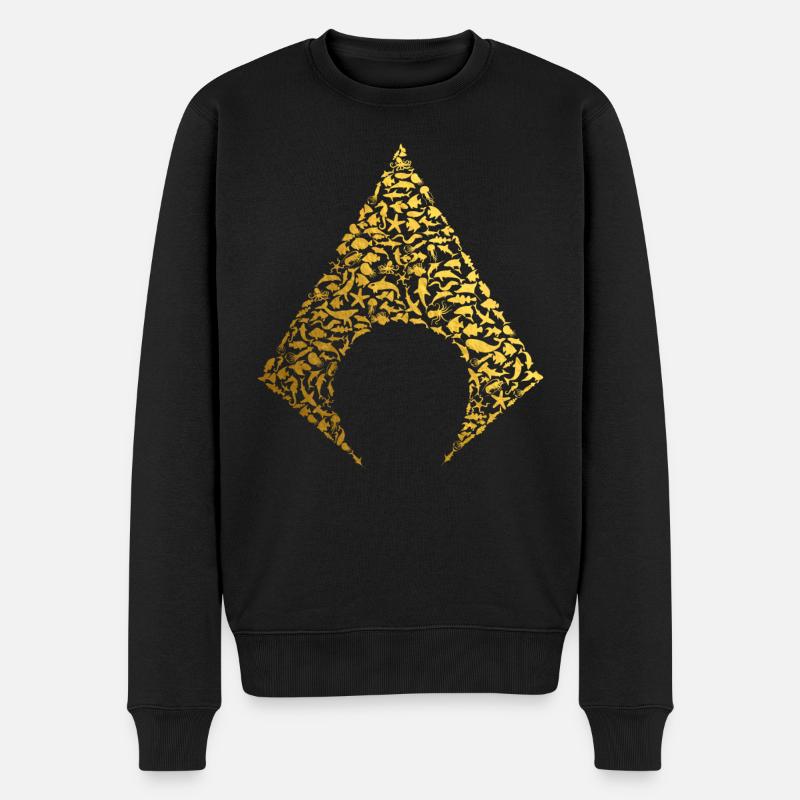DC Comics Justice League Aquaman Logo Marin - Pull Premium bio Homme - noir