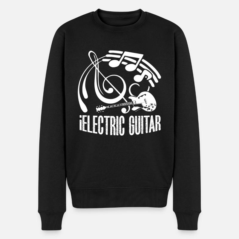 E-Gitarre Lustige E-Gitarre - Männer Premium Bio Pullover - Schwarz