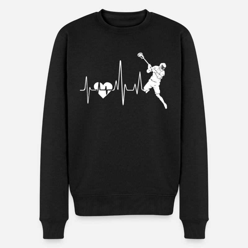 Lacrosse Lacrosse Herzschlag - Männer Premium Bio Pullover - Schwarz