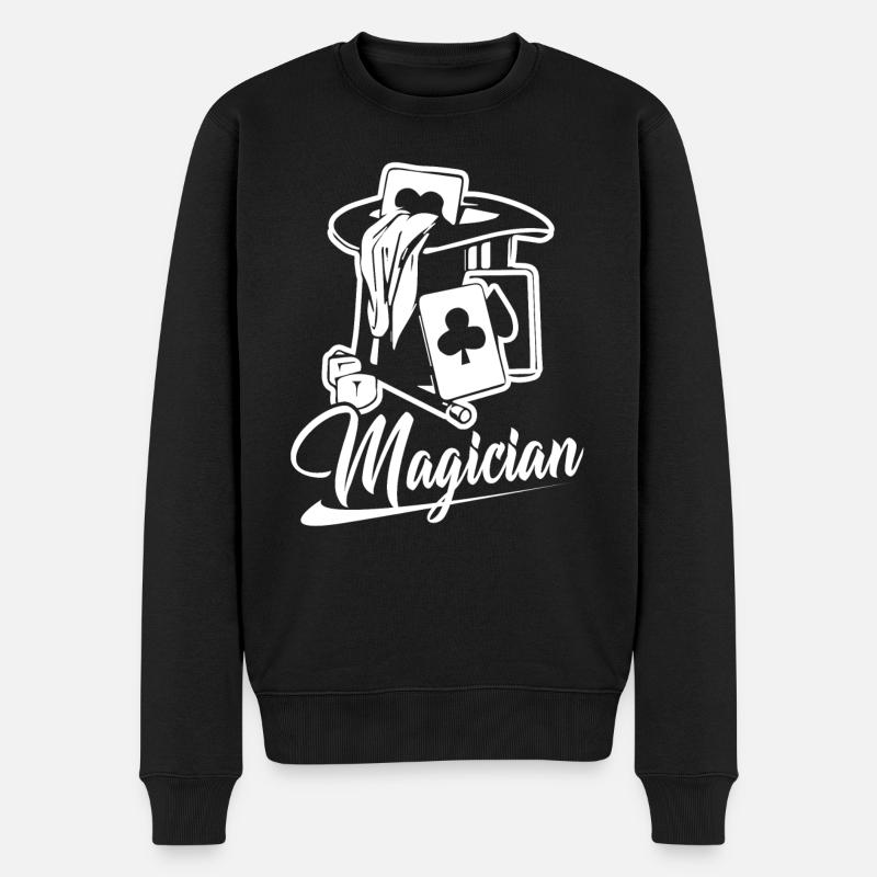 Chemise drôle de magicien - Pull Premium bio Homme - noir