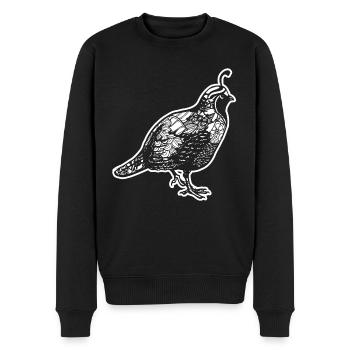Wachtel Wachtel Blumenmuster - Männer Premium Bio Pullover - Schwarz - Vorne - Nico (187cm)