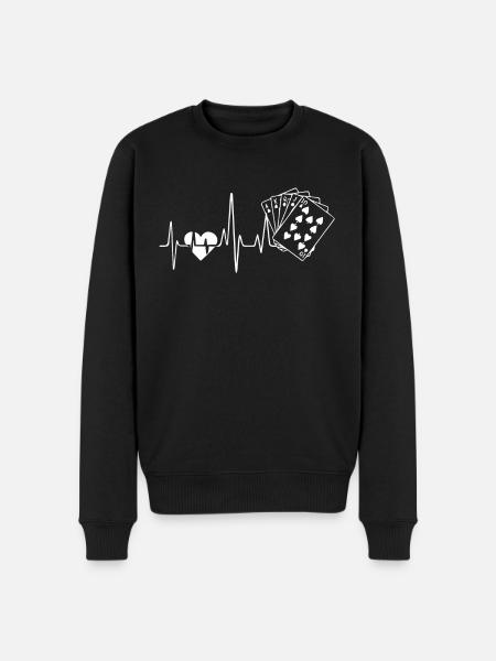 Poker Poker Heartbeat - Men's Premium Organic Jumper - black