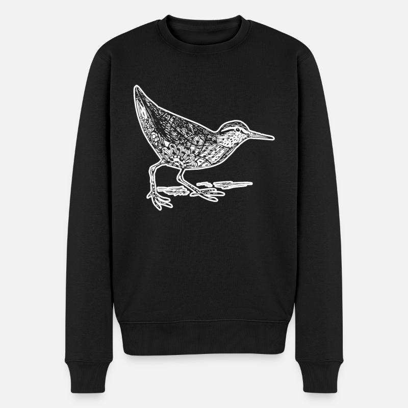 Sandpiper Sandpiper Blumenmuster - Männer Premium Bio Pullover - Schwarz