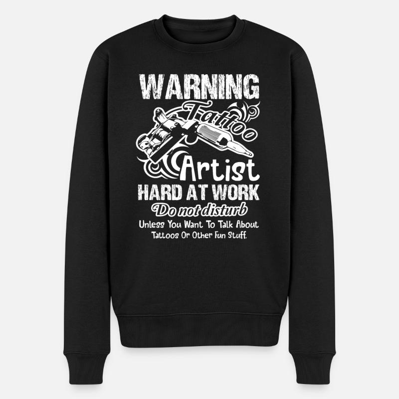 Tätowierer Tätowierer Warnung - Männer Premium Bio Pullover - Schwarz