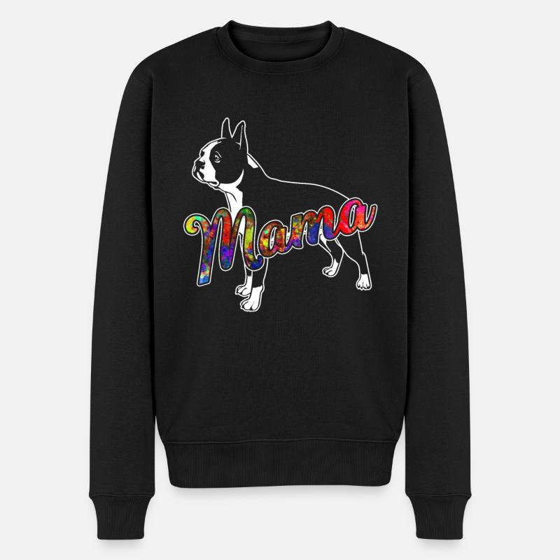 Boston Terrier Boston Terrier Mama - Pull Premium bio Homme - noir