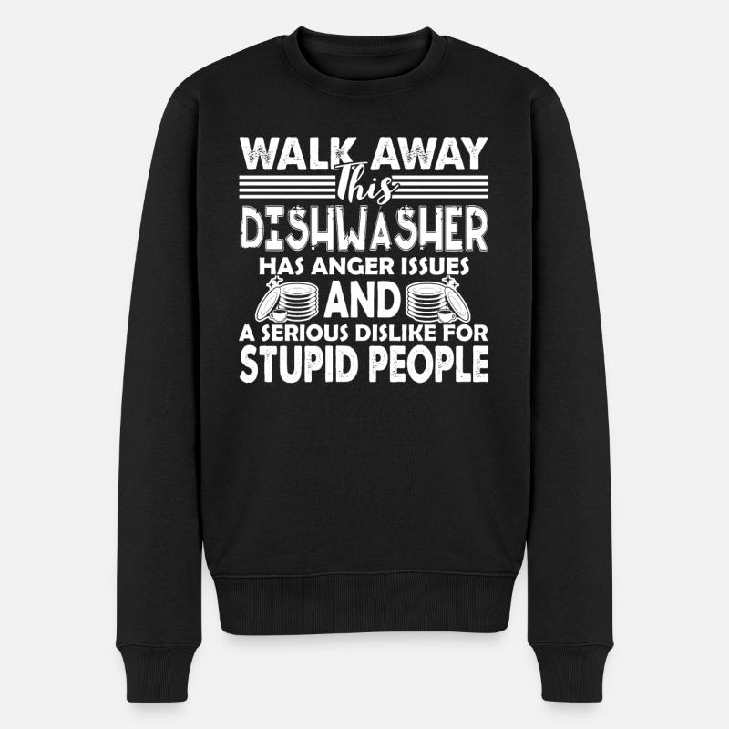 Geschirrspüler Geschirrspüler Warnung - Männer Premium Bio Pullover - Schwarz