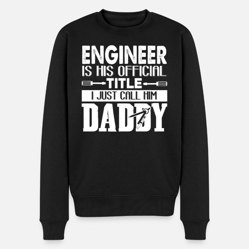 Ingenieur Ingenieur Papa - Männer Premium Bio Pullover - Schwarz