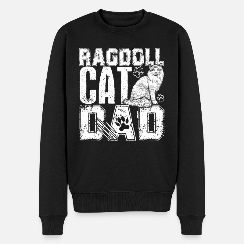 Chat Ragdoll Chat Ragdoll Papa - Pull Premium bio Homme - noir