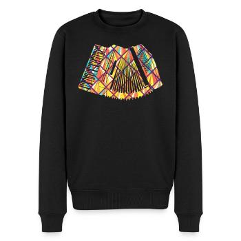 Akkordeon Akkordeon Geometrisch - Männer Premium Bio Pullover - Schwarz - Vorne - Nico (187cm)