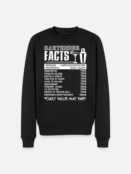 Bartender Bartender Facts - Men's Premium Organic Jumper - black