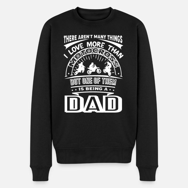 Motocross Motocross Papa - Männer Premium Bio Pullover - Schwarz