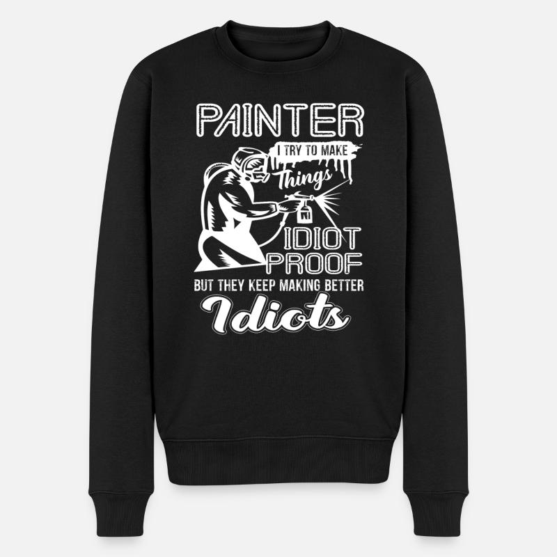 Maler Lustiger Maler - Männer Premium Bio Pullover - Schwarz