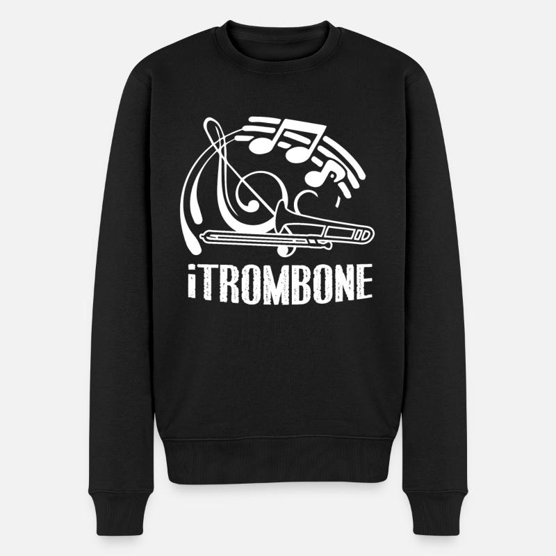 Trombone Trombone drôle - Pull Premium bio Homme - noir
