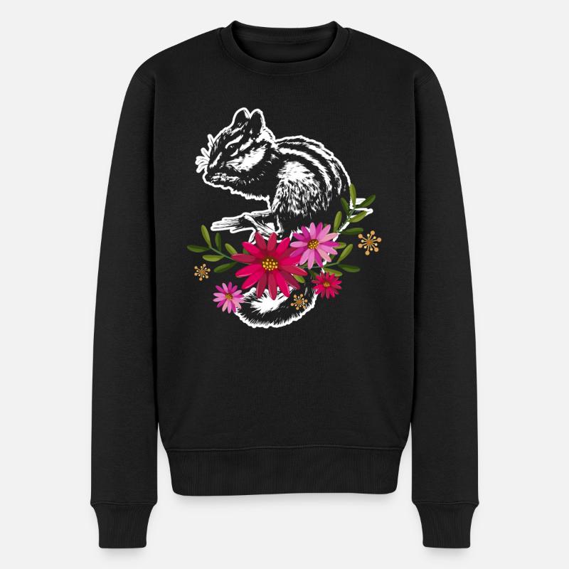 Tamia avec des fleurs - Pull Premium bio Homme - noir