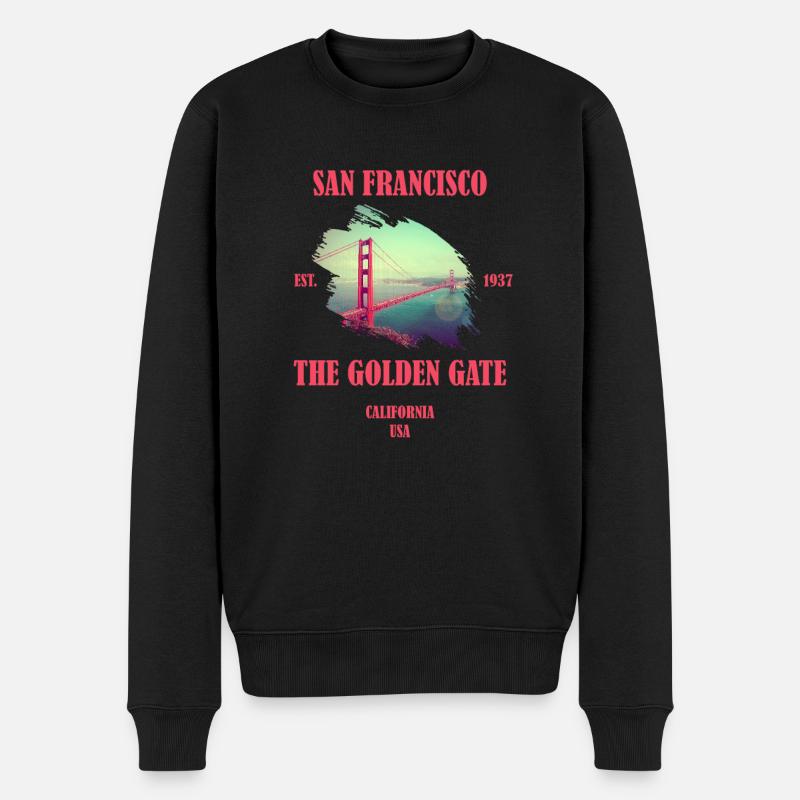 San Francisco Kalifornien USA - Männer Premium Bio Pullover - Schwarz