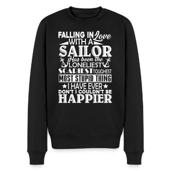 Sailor Fall In Love With Sailor - Men's Premium Organic Jumper - black - Front - Nico (187cm)