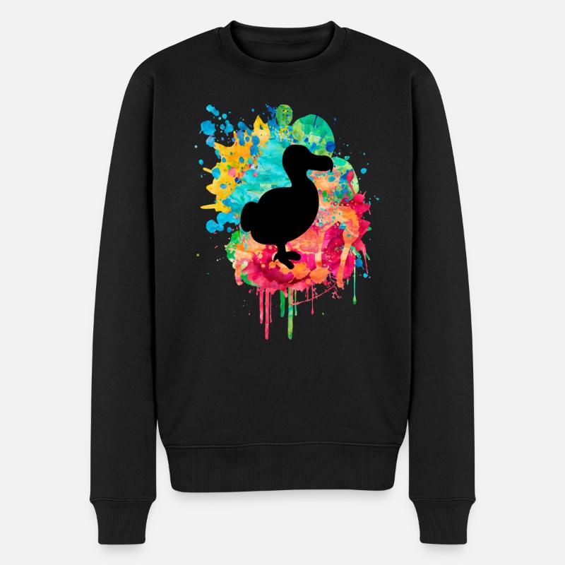 Farbenfrohes Dodo Design - Männer Premium Bio Pullover - Schwarz