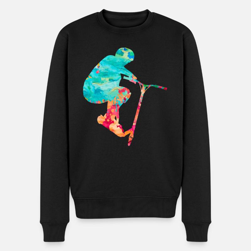 Sportliches Stuntscooter Design - Männer Premium Bio Pullover - Schwarz
