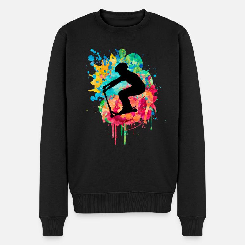 Sportliches Stuntscooter Design - Männer Premium Bio Pullover - Schwarz