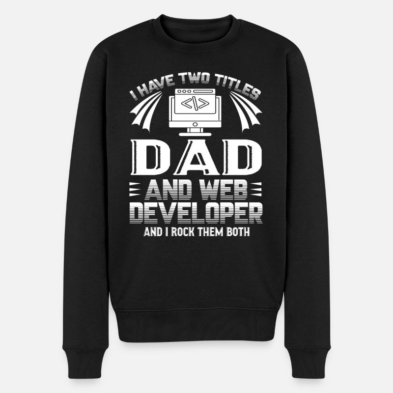 Webentwickler Webentwickler Papa - Männer Premium Bio Pullover - Schwarz