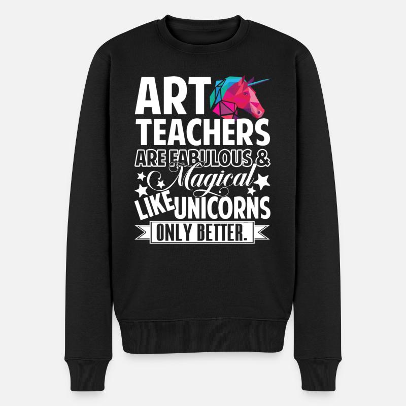 Kunstlehrer Kunstlehrer sind fabelhaft - Männer Premium Bio Pullover - Schwarz
