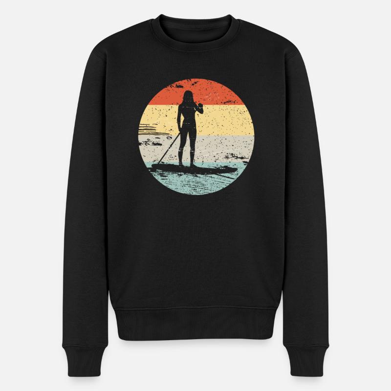 Stand Up Paddling SUP Vintage Look Geschenk - Männer Premium Bio Pullover - Schwarz