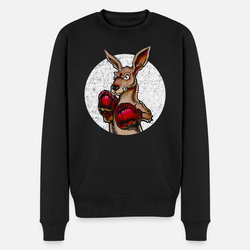 Boxer Känguru für Kampfsportler - Männer Premium Bio Pullover - Schwarz