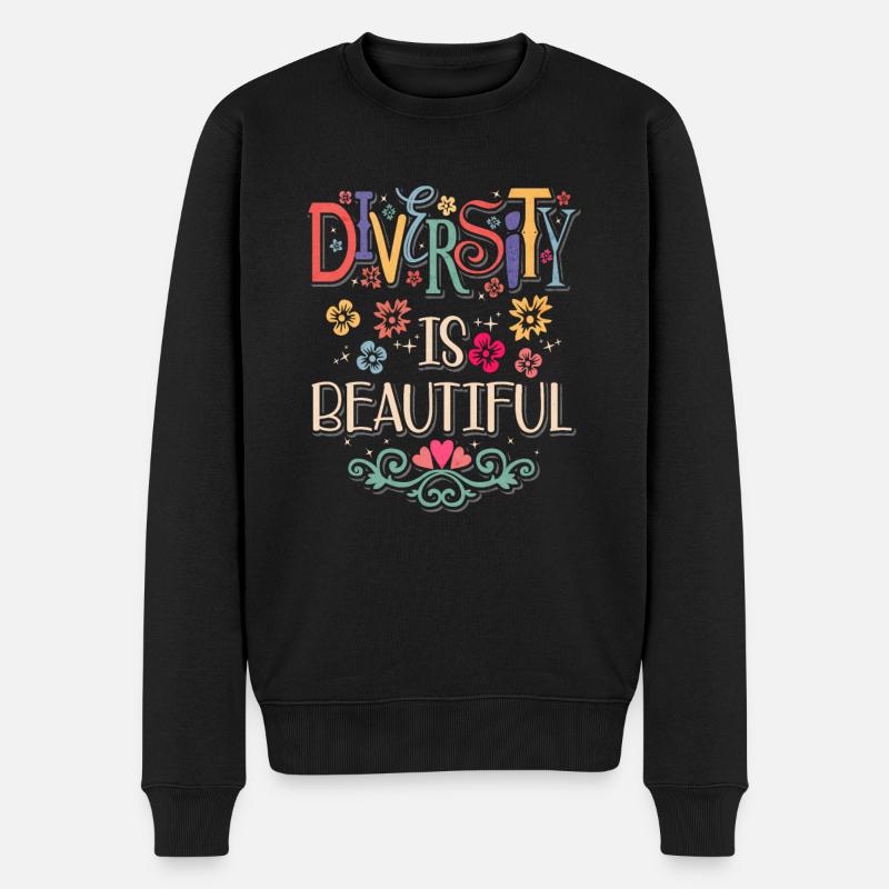 La diversité est belle donc soyez gentil - Rétro Vintage - Pull Premium bio Homme - noir