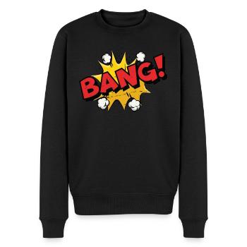 Bang ! Comic Sprechblase - Männer Premium Bio Pullover - Schwarz - Vorne - Nico (187cm)