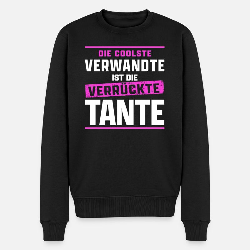 Tante Sprüche Kinder die coolste Verwandte - Männer Premium Bio Pullover - Schwarz
