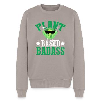 Badass à base de plantes - Végétarien végétalien - Drôle - Pull Premium bio Homme - taupe - Devant - Nico (187cm)