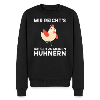 Mir reichts ich geh zu meinem Hühnern - Männer Premium Bio Pullover - Schwarz - Vorne - Nico (187cm)