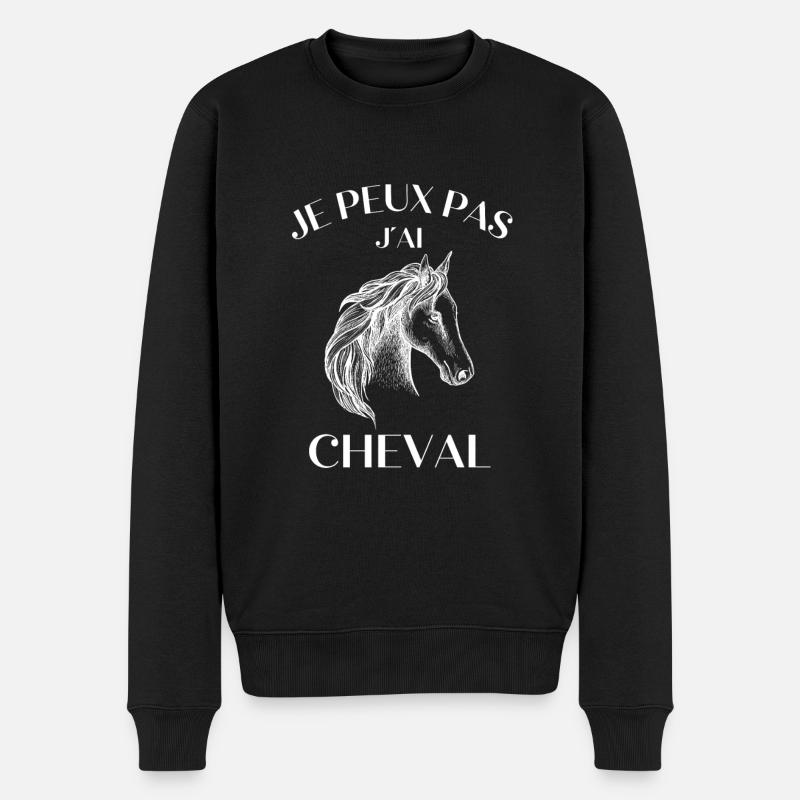 JE PEUX PAS J´AI CHEVAL - Pull Premium bio Homme - noir