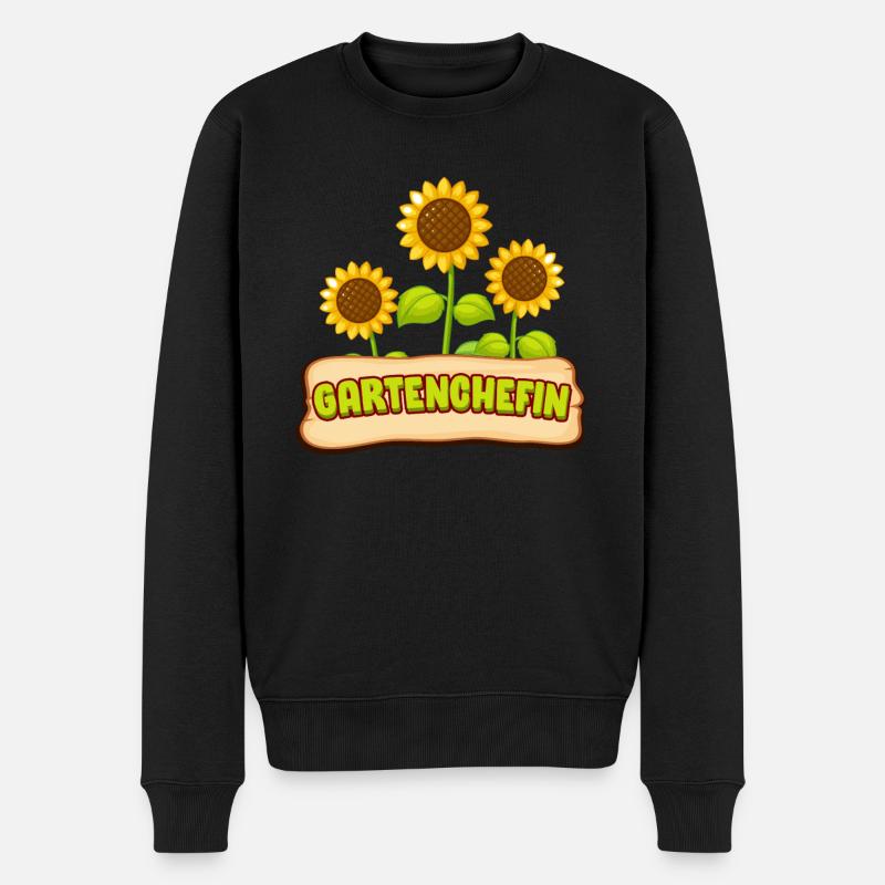 Gartenchefin Gartenarbeit Hobbgärtner Spruch - Männer Premium Bio Pullover - Schwarz