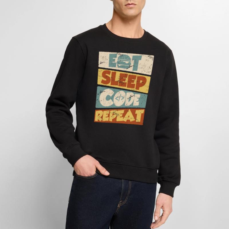 Programmeur développeur IT Spruch Eat Sleep Code Pull Premium bio Homme