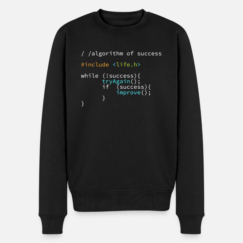 Entwickler Programmierer Erfolgs Code Coder - Männer Premium Bio Pullover - Schwarz