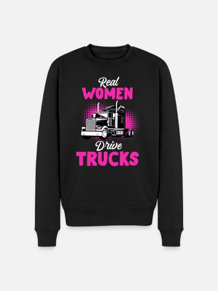 Truck Driver Trucker Woman Truck Gift - Men's Premium Organic Jumper - black