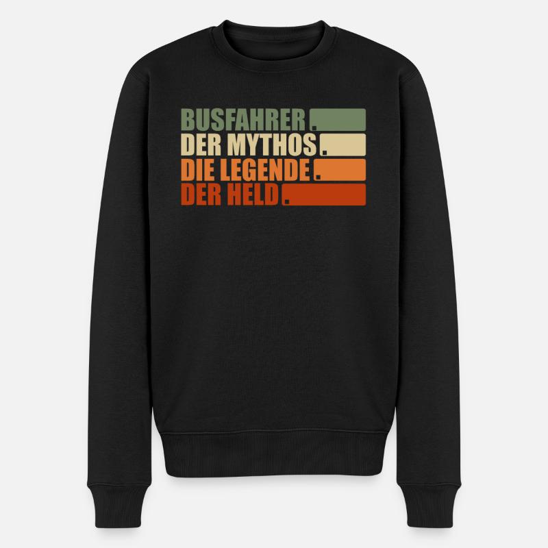 Busfahrer der Mythos die Legende der Held Bus - Männer Premium Bio Pullover - Schwarz