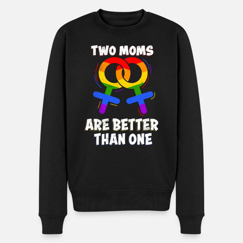 Zwei Mütter sind besser als eine Lesben Lesbisch - Männer Premium Bio Pullover - Schwarz