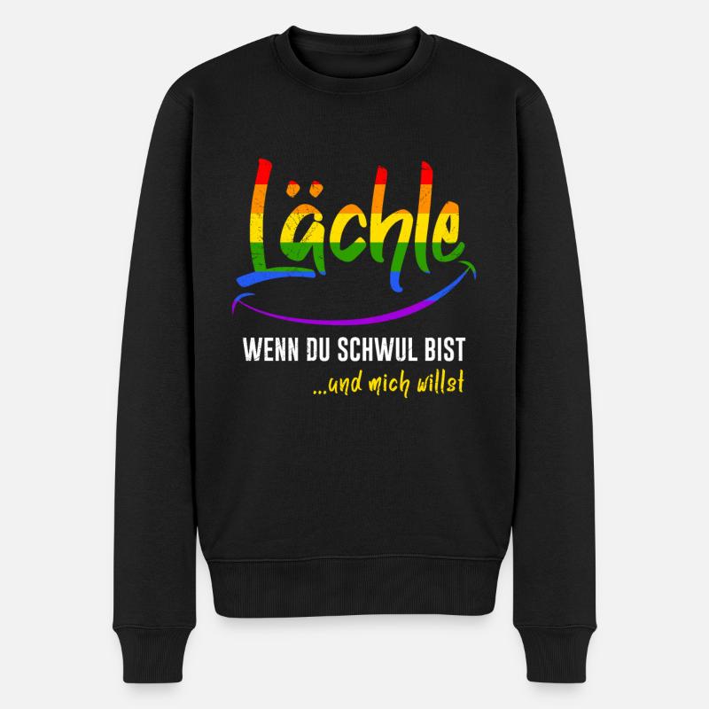 Lächle wenn du Schwul bist Gay Pride LGBT Pride - Männer Premium Bio Pullover - Schwarz
