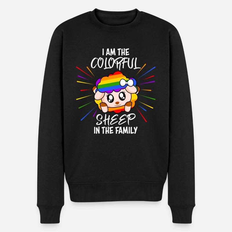 Ich bin das bunte Schaf in der Familie LGBT - Männer Premium Bio Pullover - Schwarz