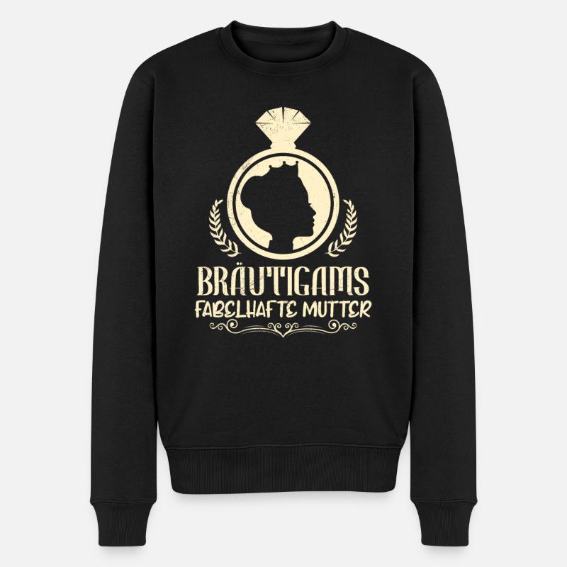 Mutter des Bräutigams Hochzeitshirt für Mama - Männer Premium Bio Pullover - Schwarz