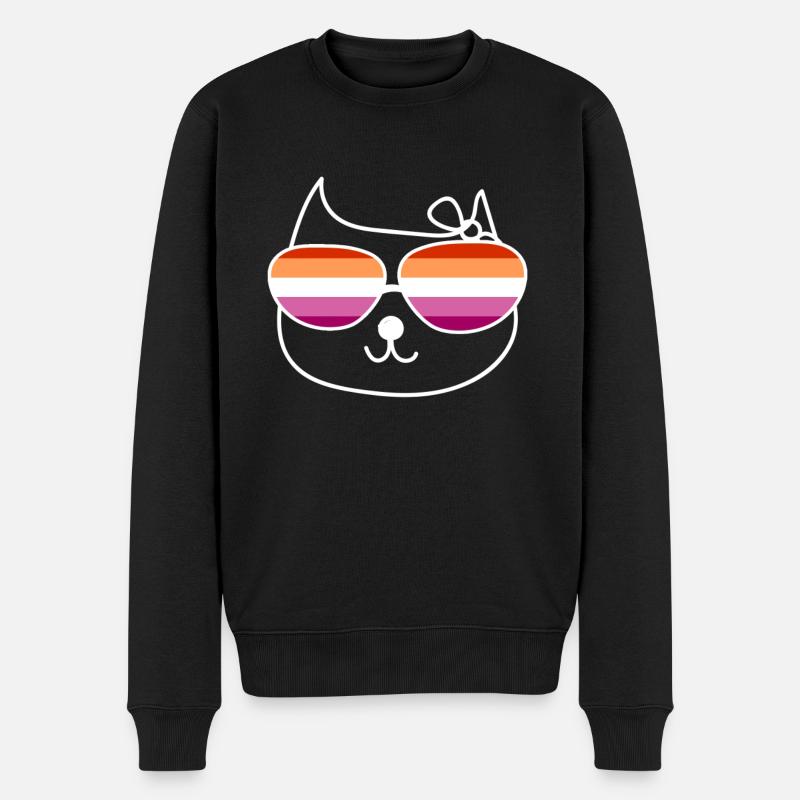 Homo Katze Kätzchen Lesbisch lesbische Katze - Männer Premium Bio Pullover - Schwarz
