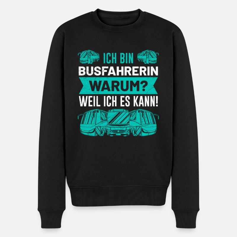 Busfahrerin Bus Fahrer Frauen Geschenk Spruch - Männer Premium Bio Pullover - Schwarz