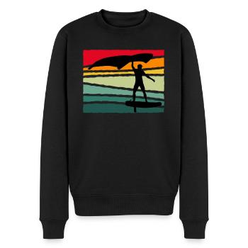 Vintage Wing Foil Wing Surf cadeau Wingfoiler - Pull Premium bio Homme - noir - Devant - Nico (187cm)